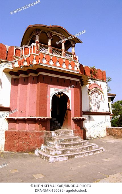 Richly decorated entrance of Shree Devdeveshwar temple on top of Parvati hill ; Pune ; Maharashtra ; India