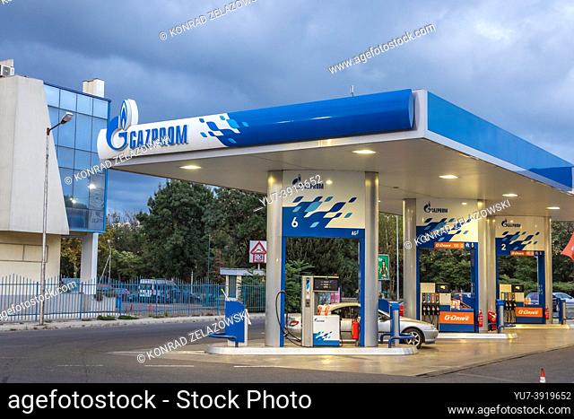 Gazprom gas station in Burgas on the Bulgarian Black Sea Coast in the region of Northern Thrace