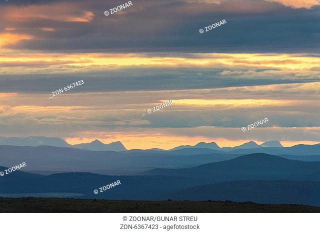 view from Dundret to fjell mountains, Lapland
