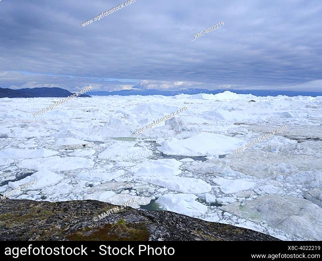 Ilulissat Icefjord also called kangia or Ilulissat Kangerlua at Disko Bay. The icefjord is listed as UNESCO world heritage