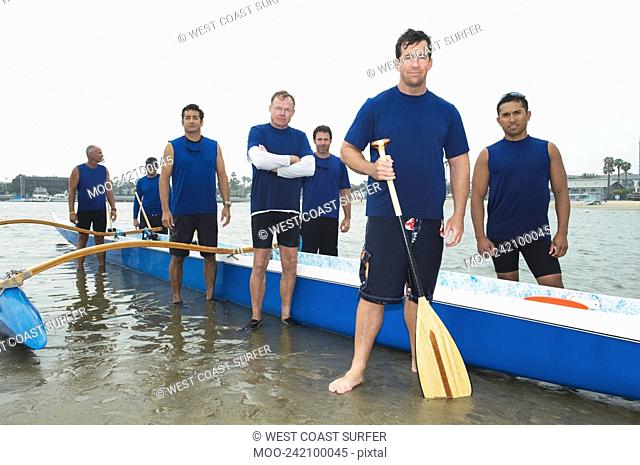 Outrigger canoeing team group portrait