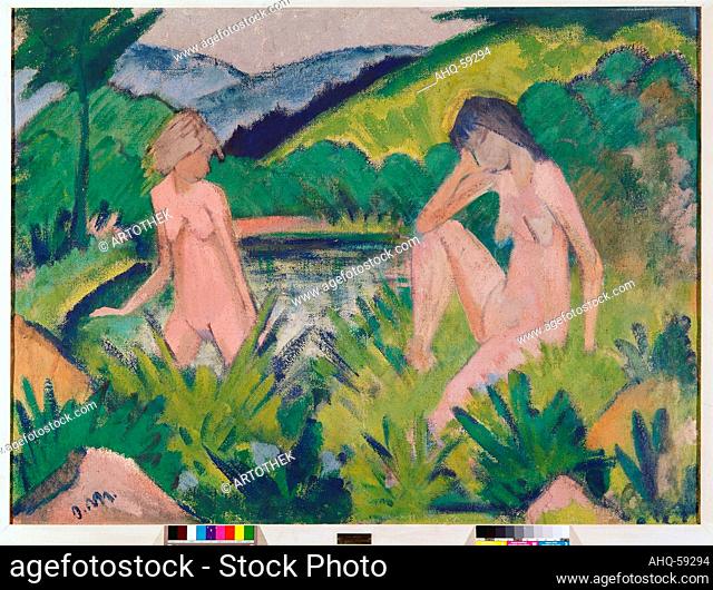 Künstler: Mueller, Otto, 1874-1930 Titel: Mädchen am Wasser (Zwei Mädchen am Wasser). 1926 Maße: 97 x 130 cm Standort: Hagen, Karl Ernst Osthaus Museum