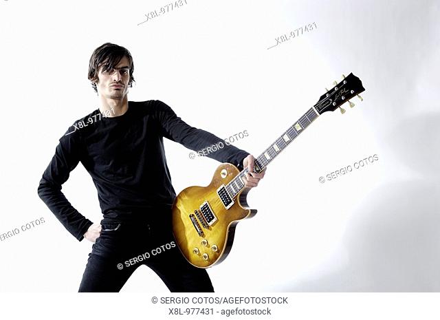 Guitarist posing
