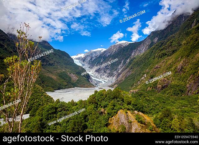 Scenic view of the Franz Joseph Glacier in New Zealand