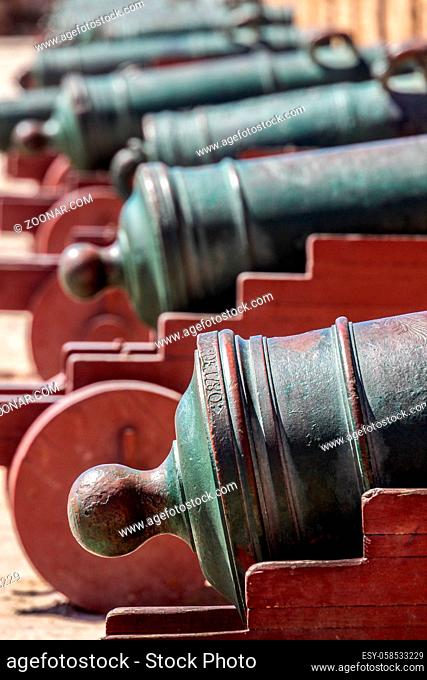 Brass cannons in Skala de la ville - an impressive bastion in Essaouira