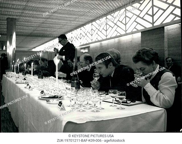 Dec. 11, 1970 - 'Wine Taster of The Year' Competition Grand Final At The Savoy Hotel: Thirty competitors, all ordinary members of the public began the final...