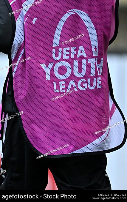 illustration picture showing a bib / shirt with logo of the Uefa Youth League of a volunteer during the Uefa Youth League matchday 6 game in group H in the...