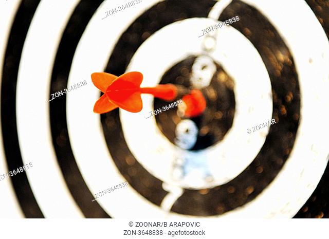 success in marketing and business concept with dart sport game target