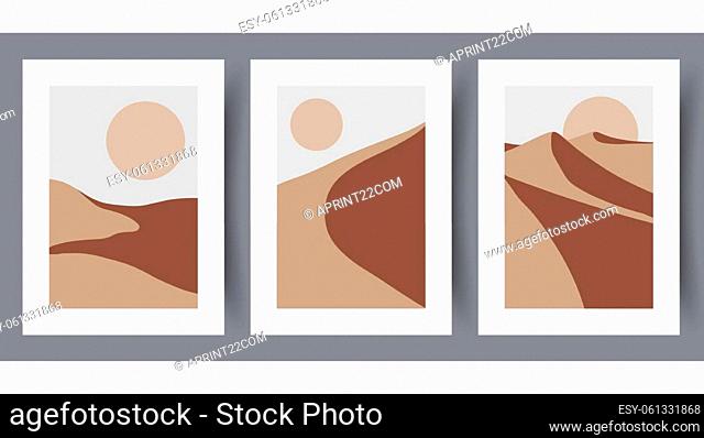 Abstract vector wall art background. Minimalistic abstract wall art background for print. Scandinavian vector style