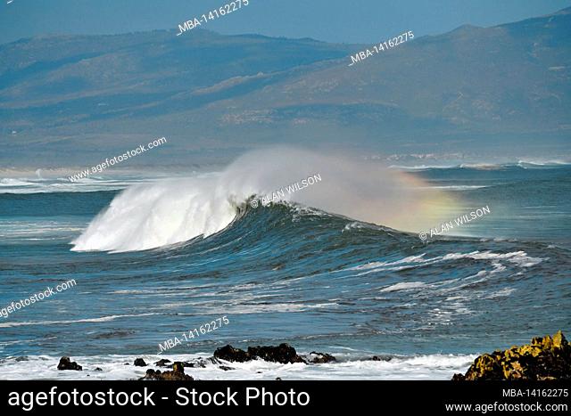 wave action at sandown bay, western cape, south africa