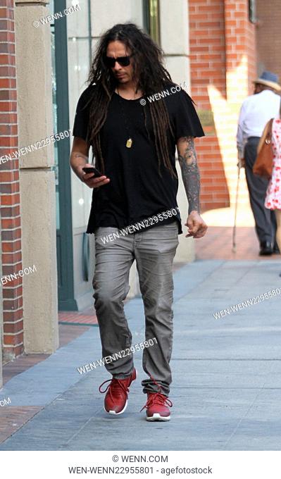 Guitarist of the nu metal band Korn, James Shaffer goes shopping in Beverly Hills Featuring: James Shaffer Where: Los Angeles, California