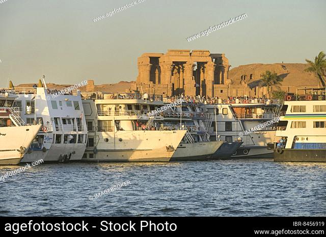 Cruise ships, Nile, Kom Ombo, Egypt, Africa