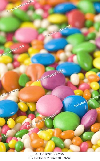Close-up of candies and jellybeans