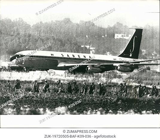 May 05, 1972 - Two Boeing hijacked shot dead: All the 100 passengers on the hi jacked Boeing 707 of Sabena Airliner are safe after two of the hijackers had been...