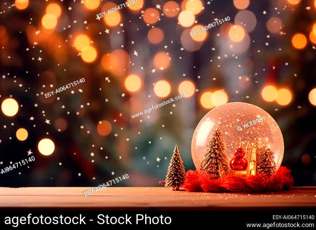 Festive bokeh with merry Christmas scene