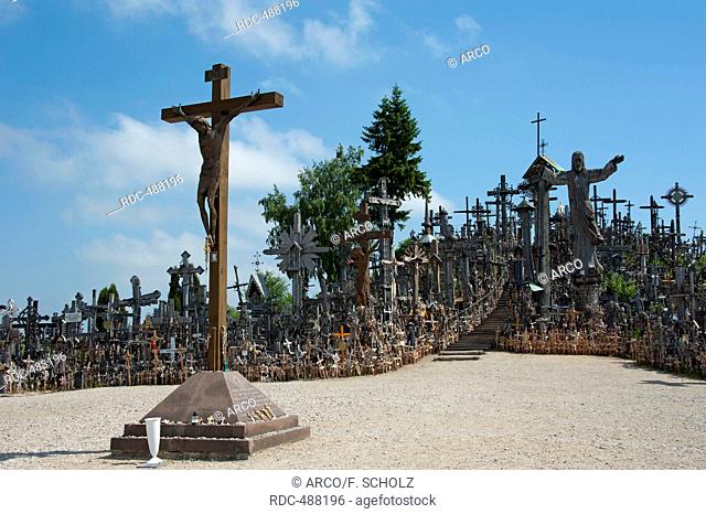 Hill of crosses, Lithuania, Baltic states, Europe / Site of pilgrimage, near Siauliai, Kryziu kalnas