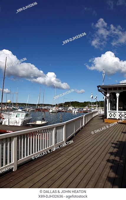 Finland, Region of Finland Proper, Western Finland, Turku, Baltic Sea, Naantali, Port, Harbour, Waterfront Walkway, Moored Boats