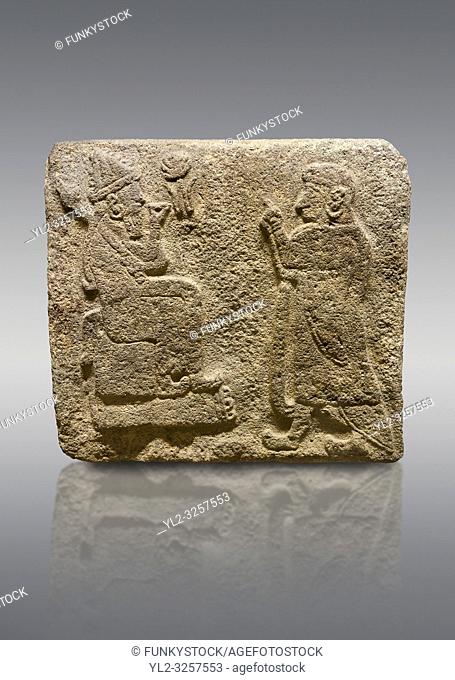 Alaca Hoyuk Sphinx Gate Hittite monumental relief sculpted orthostat stone panel. Andesite, Alaca, Corum, 1399 - 1301 B. C
