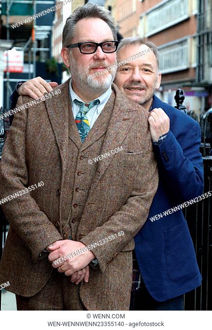 Vic Reeves and Bob Mortimer at photocall and press conference ahead of their UK tour '25 Years Of Reeves & Mortimer: The Poignant Moments', Dean Street, Soho