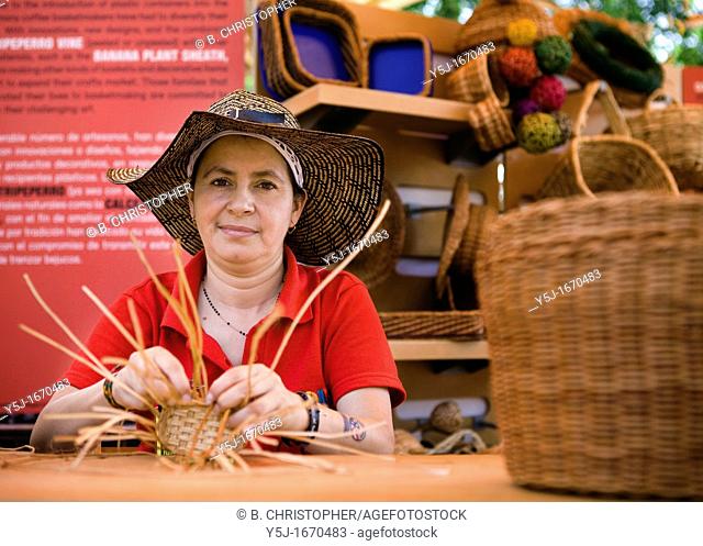 A female Colombian basket weaver