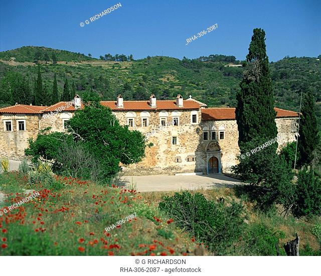A monastery near Mili, Samos, Dodecanese Islands, Greek Islands, Greece, Europe