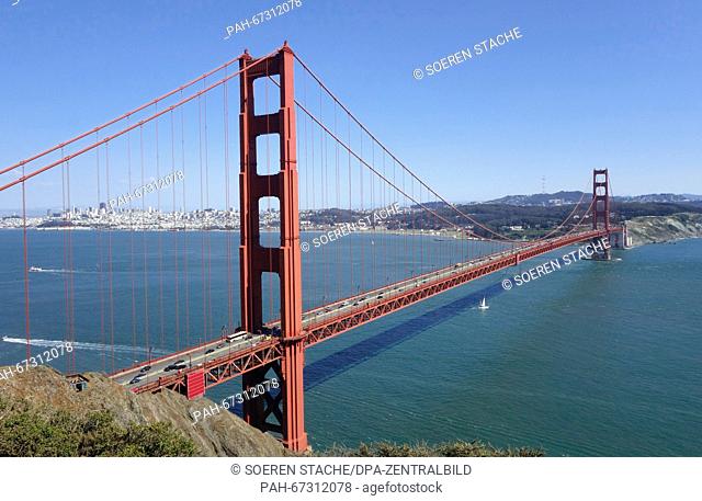 The Golden Gate Bridge in San Francisco, USA, 29 June 2015. The steel suspension bridge is around 2, 700 meters long and 27 meters wide and was dedicated in...