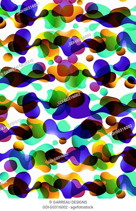 Repeating design colorful water droplets