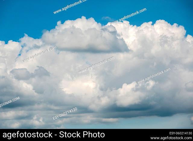 nature blue sky background with white clouds on heaven