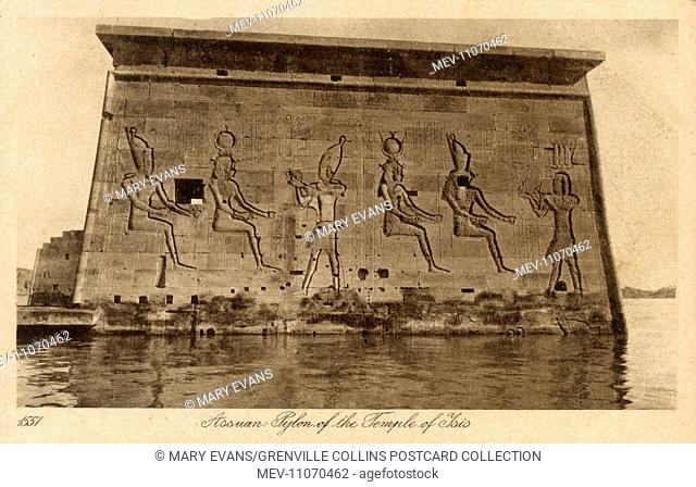Philae, Aswan, Egypt - Pylon of the Temple of Isis - Egypt, North Africa - Card series (1/8)