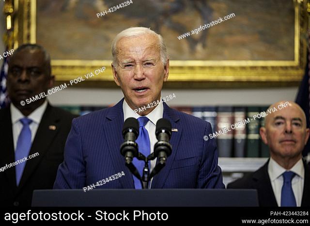 United States President Joe Biden delivers remarks in the Roosevelt Room at the White House on August 29, 2023 in Washington, D.C