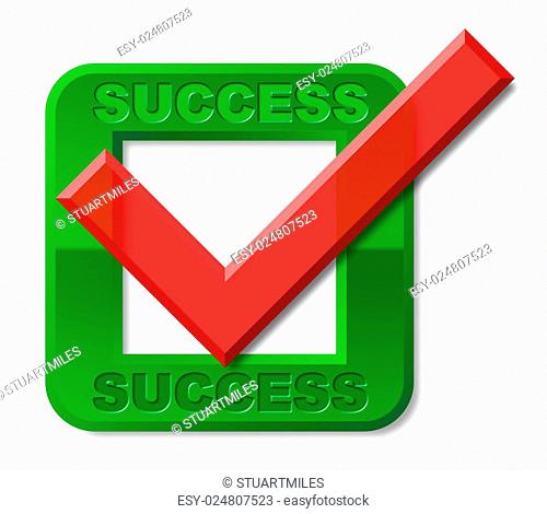 Success Tick Meaning Successful Winning And Check