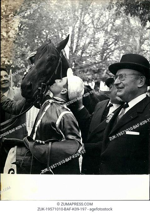Oct. 10, 1957 - Outside ins Arc De Trimphe Race : Oroso, an Outsider, won the arc De Triophe race, The famous event coupled with the sweepstake