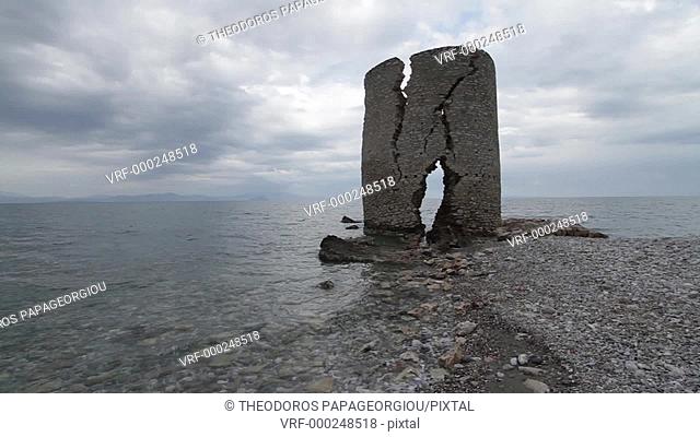 The old windmill at Agios Andreas Kynourias, a few weeks before it finally collapsed