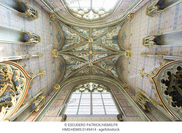 France, Cher, Bourges, Jacques Coeur palace, the ceiling of the chapel