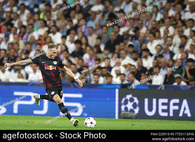 14 September 2022, Spain, Madrid: Soccer: Champions League, Group Stage, Group F, Matchday 2 Real Madrid - RB Leipzig at Santiago Bernabeu Stadium
