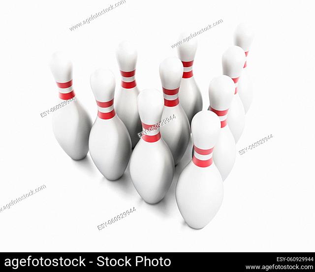 Bowling pins isolated on white background