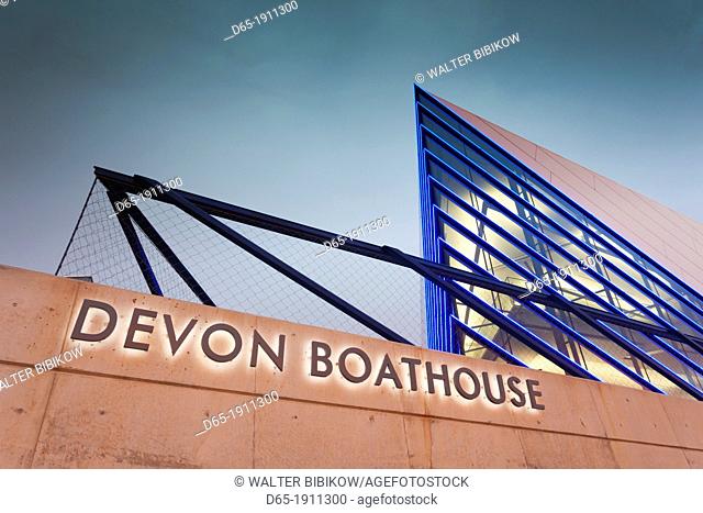 USA, Oklahoma, Oklahoma City, Boathouse District, Devon Boathouse, dawn