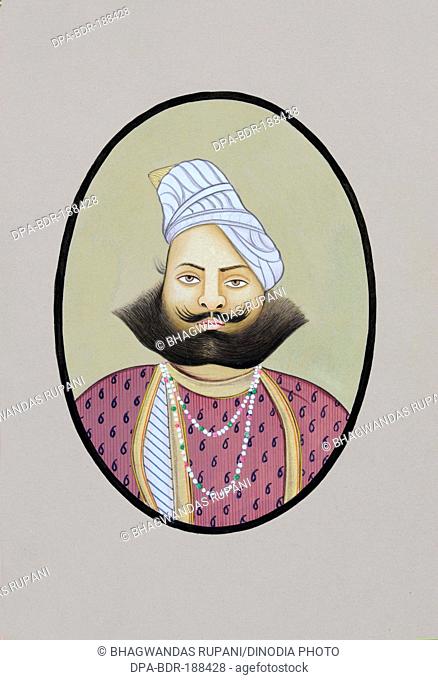 Miniature painting of Maharaja Raghunath Singh Bahadur Pratapgarh