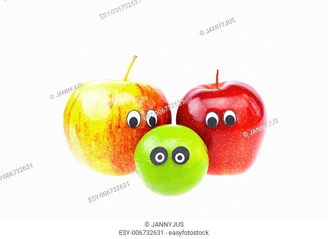 Fruit with a person joy isolated on white