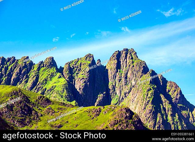 Mountains on the Lofoten islands in Norway