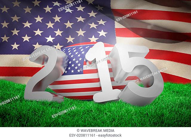 Composite image of usa rugby 2015 message