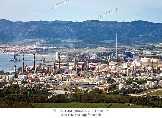 Oil refinery, Bay of Gibraltar, Algeciras, Cadiz province, Andalusia, Spain