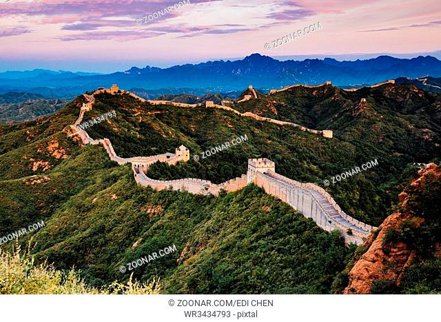 Sunrise at Jinshanling Great Wall of China, Jinshanling, Beijing, China