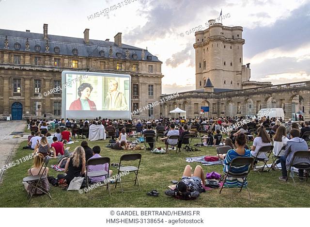 France, Val de Marne, Vincennes, castle of Vincennes, outdoor cinema