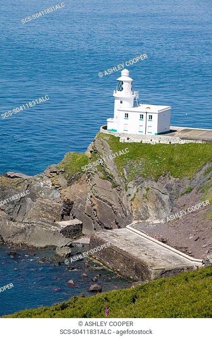 A lighthouse at Hartland Point in Devon UK