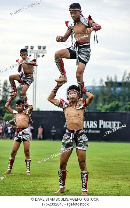 Muay Thai fighting demonstration at the King's Cup Polo Tournament in Bangkok, Thailand