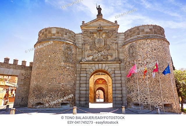 Toledo Puerta de bisagra in Castile La Mancha of Spain