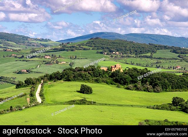 VAL D'ORCIA, TUSCANY/ITALY - MAY 17 : Farmland in Val d'Orcia Tuscany on May 17, 2013