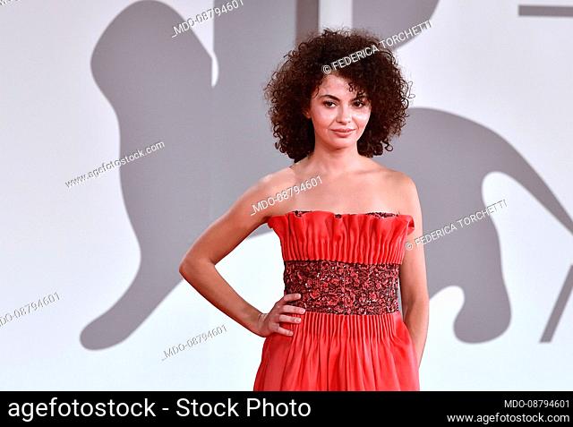 Italian actress Federica Torchetti at the 78 Venice International Film Festival 2021. La scuola cattolica red carpet. Venice (Italy), September 6th, 2021