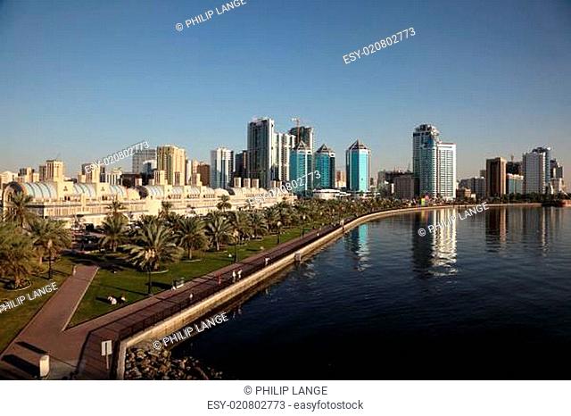 Skyline of Sharjah City, United Arab Emirates